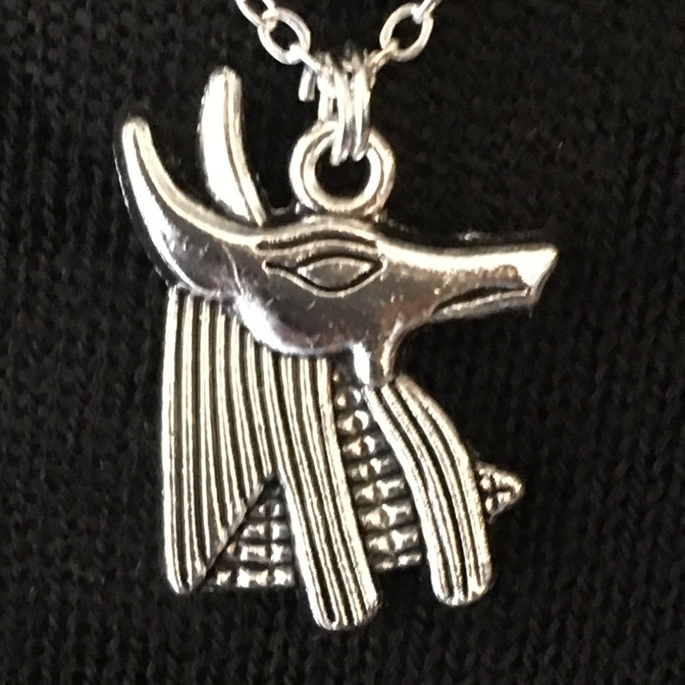 “Book of the Dead" Handmade Dainty 2-Layer Egyptian Necklace, Anubis, Scarab - Picture 3 of 14